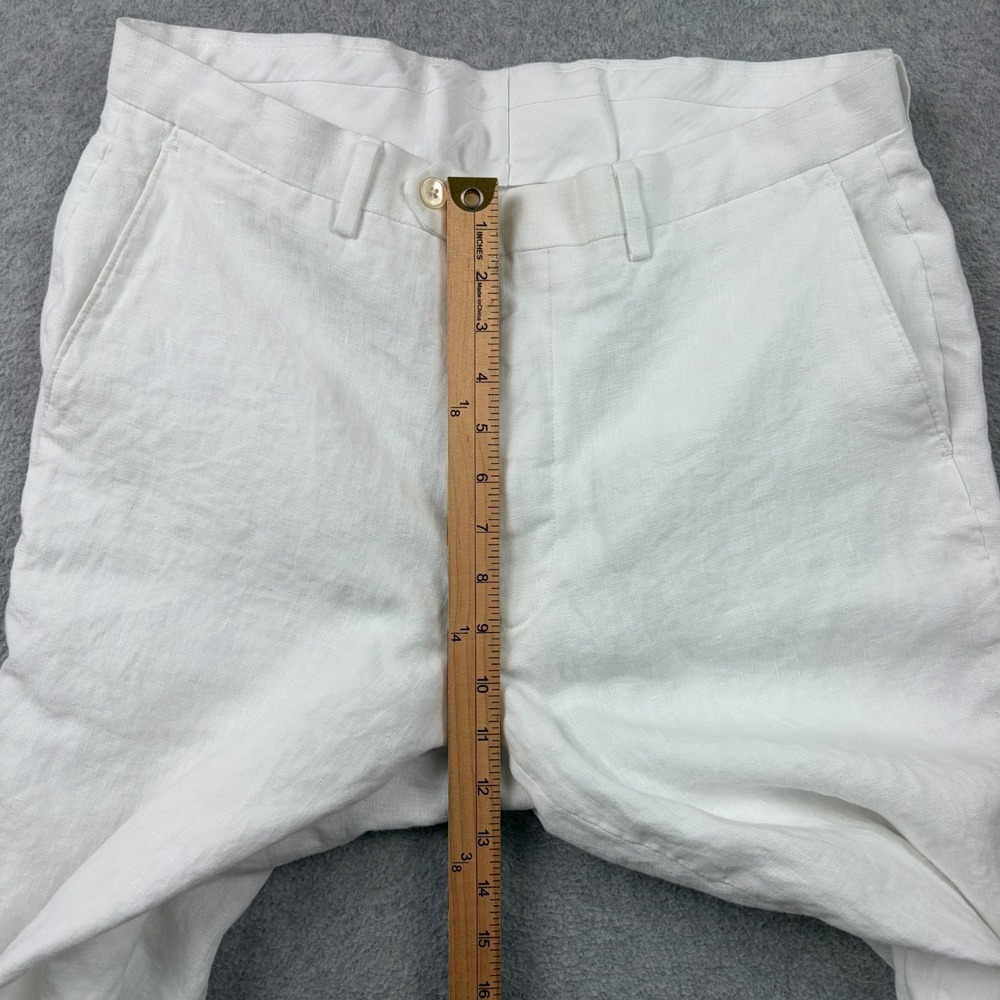 Lauren Ralph Lauren Pants Mens 34x34 White Linen Satin Lined Flat Front Trouser - Picture 8 of 10